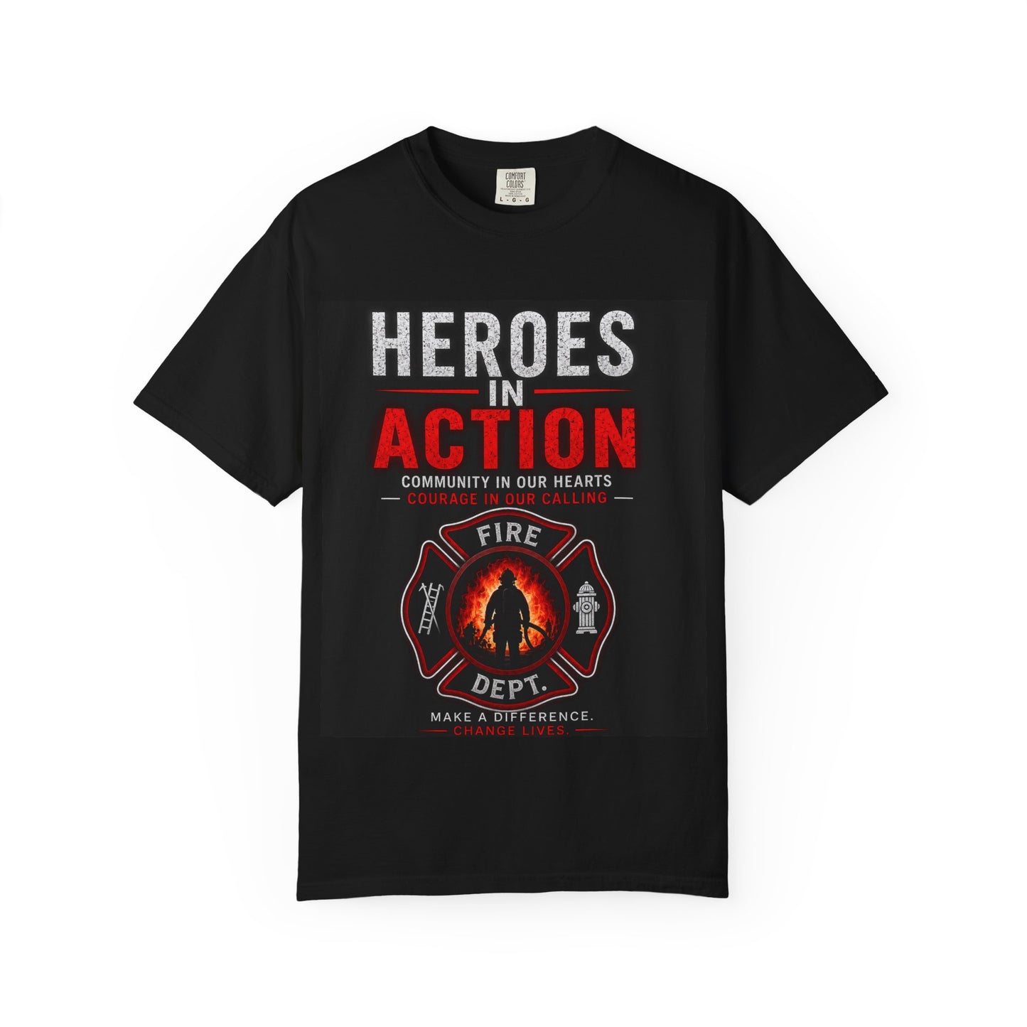 Firefighter T-Shirt — "Heroes in Action" Tribute Tee
