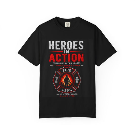 Firefighter T-Shirt — "Heroes in Action" Tribute Tee